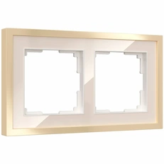 Изображение Рамка на 2 поста Baguette (айвори/латунь) W0022851